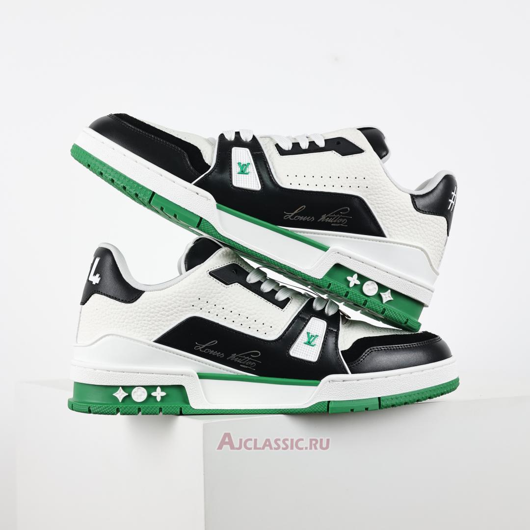 New Louis Vuitton LV Trainers Sneaker "White Black Green" 1ADDXZ Shoes