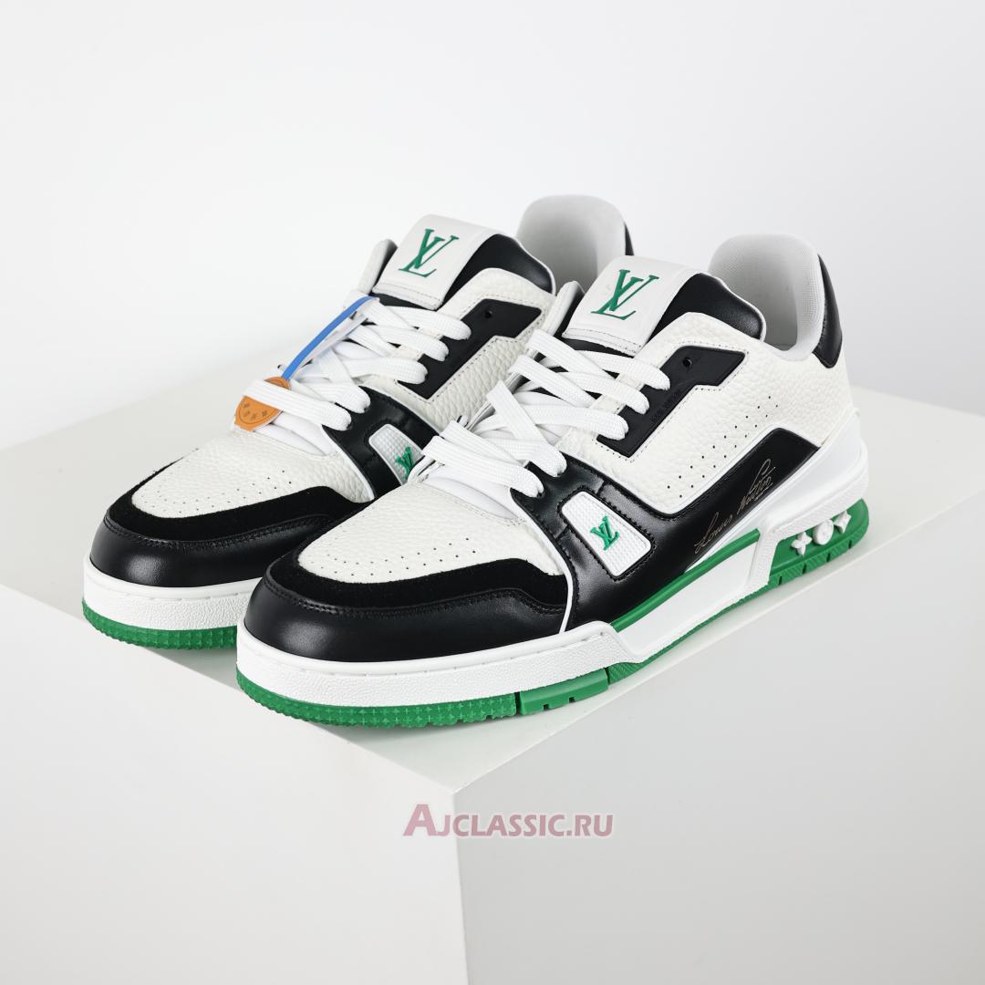 New Louis Vuitton LV Trainers Sneaker "White Black Green" 1ADDXZ Shoes