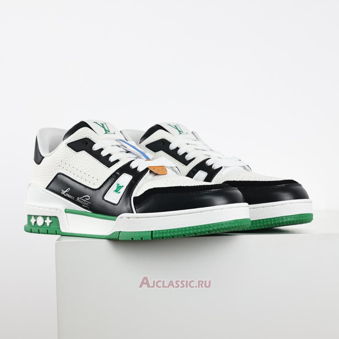 New Louis Vuitton LV Trainers Sneaker "White Black Green" 1ADDXZ Shoes