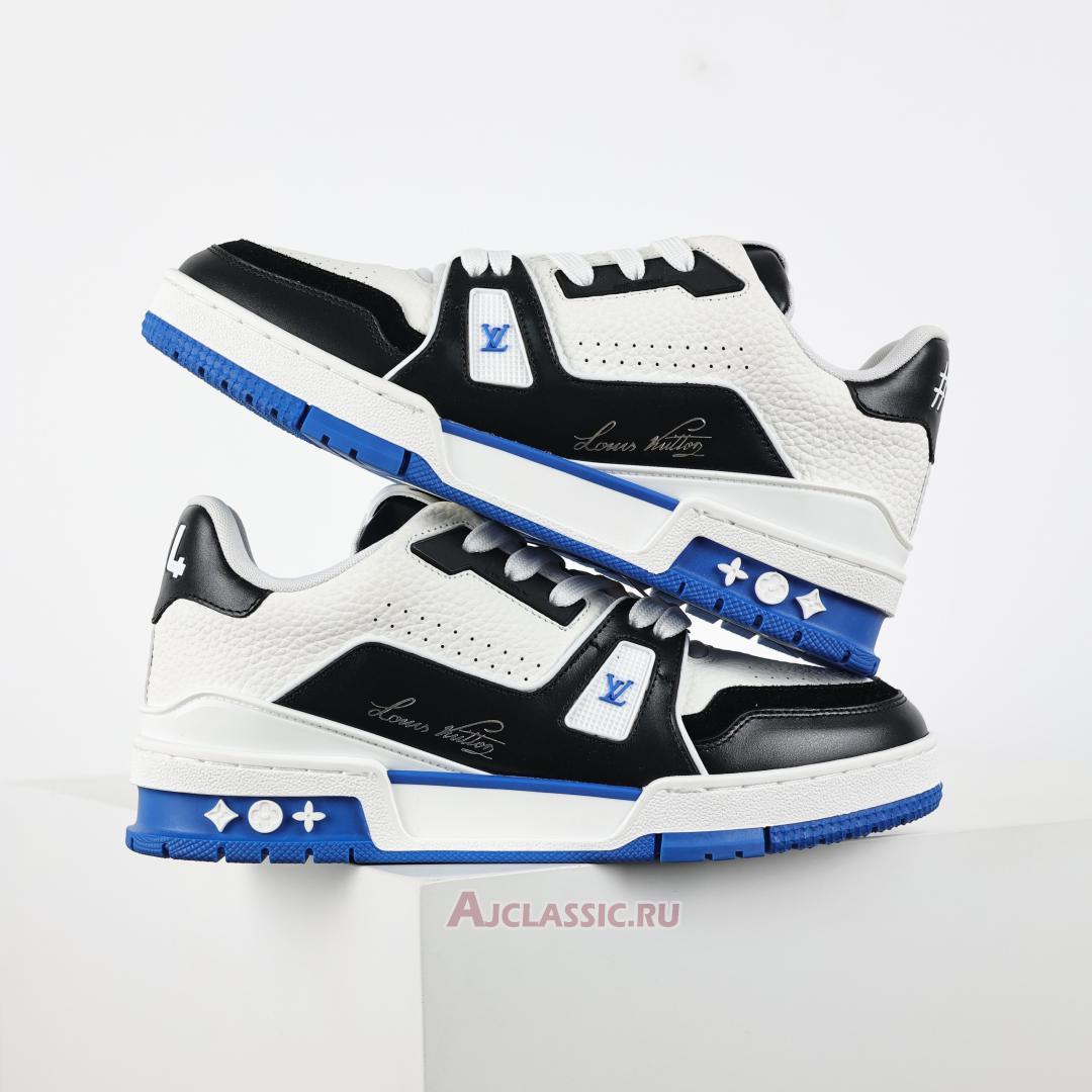 New Louis Vuitton LV Trainers Sneaker "White Black Blue" 1ADDZ1 Shoes