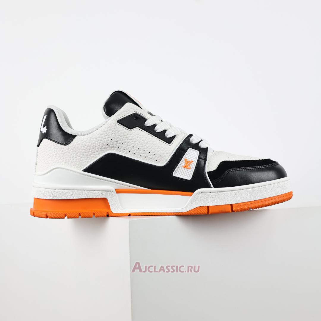 New Louis Vuitton LV Trainers Sneaker "White Black Orange" 1ADE03 Shoes