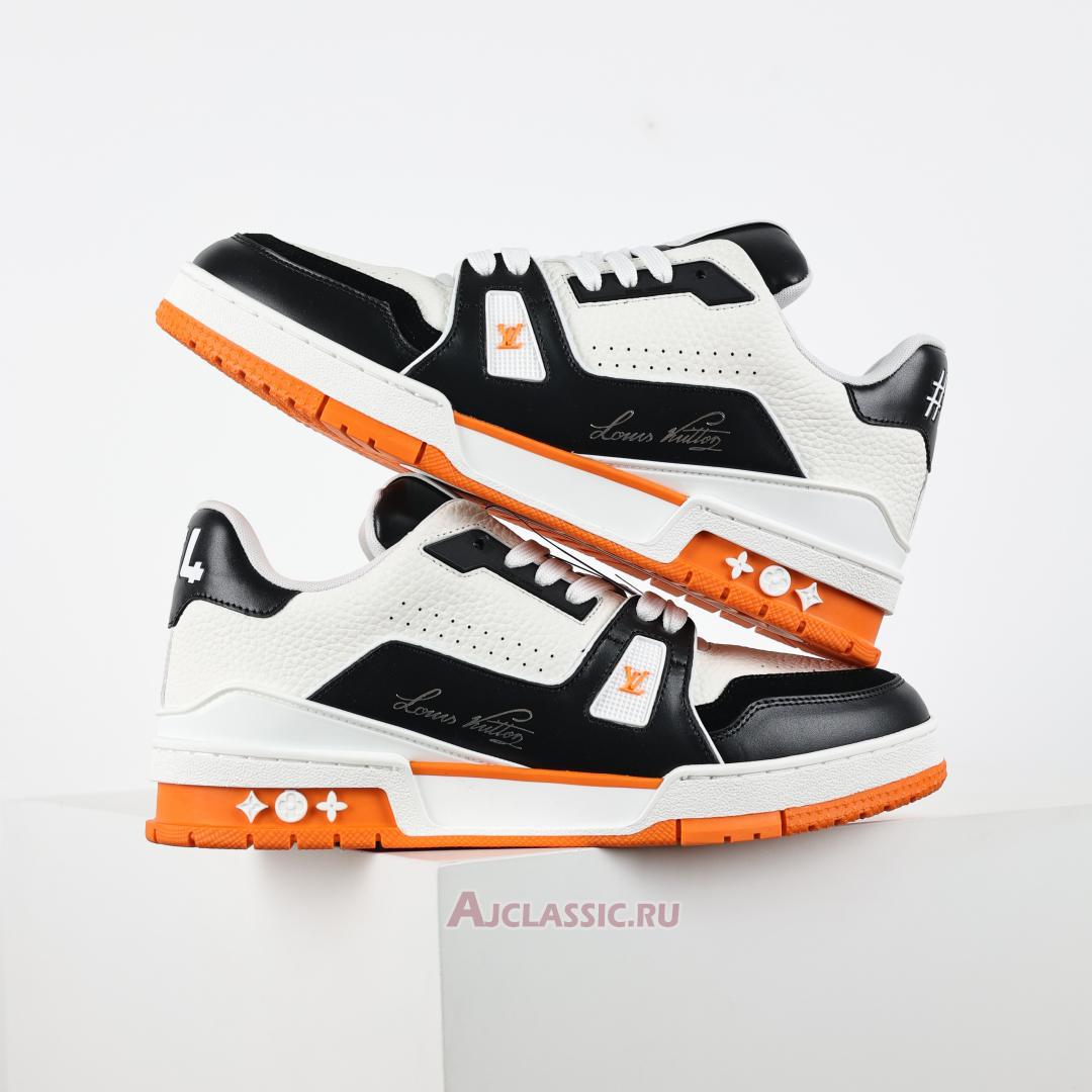 New Louis Vuitton LV Trainers Sneaker "White Black Orange" 1ADE03 Shoes