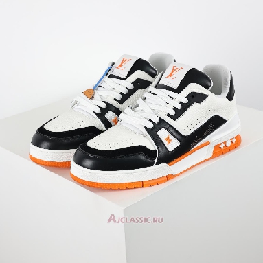 Buy Louis Vuitton LV Trainers Sneaker White Black Orange Orange 1ADE03 Quality Reps Replicas Shoes