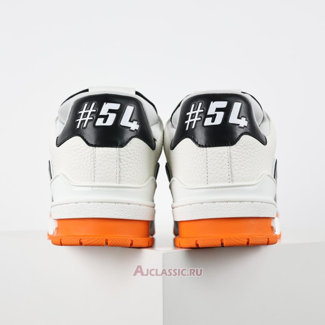 New Louis Vuitton LV Trainers Sneaker "White Black Orange" 1ADE03 Shoes