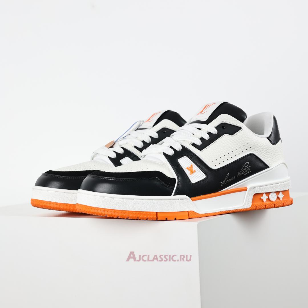 New Louis Vuitton LV Trainers Sneaker "White Black Orange" 1ADE03 Shoes