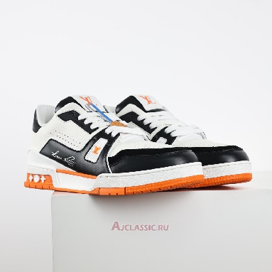 Buy Louis Vuitton LV Trainers Sneaker White Black Orange Orange 1ADE03 Quality Reps Replicas Shoes