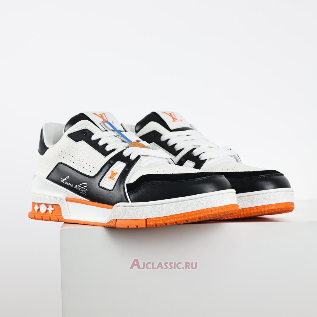 New Louis Vuitton LV Trainers Sneaker "White Black Orange" 1ADE03 Shoes