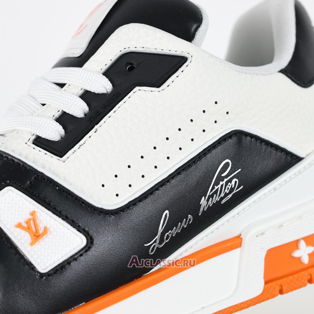 New Louis Vuitton LV Trainers Sneaker "White Black Orange" 1ADE03 Shoes