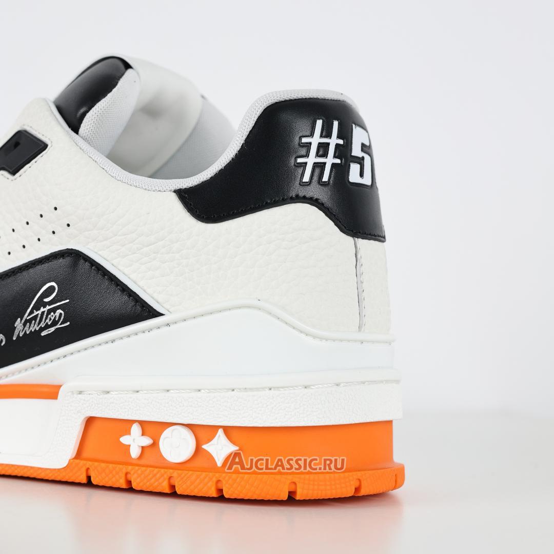 New Louis Vuitton LV Trainers Sneaker "White Black Orange" 1ADE03 Shoes