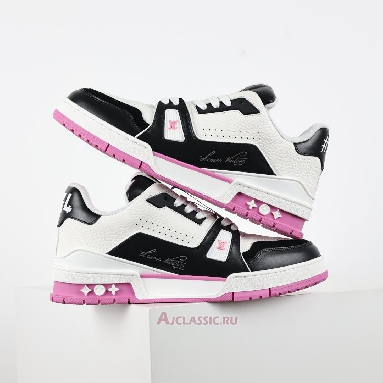 Buy Louis Vuitton LV Trainers Sneaker White Black Pink Pink 1ADDZK Quality Reps Replicas Shoes