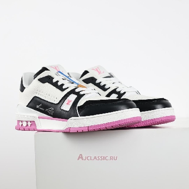 Buy Louis Vuitton LV Trainers Sneaker White Black Pink Pink 1ADDZK Quality Reps Replicas Shoes