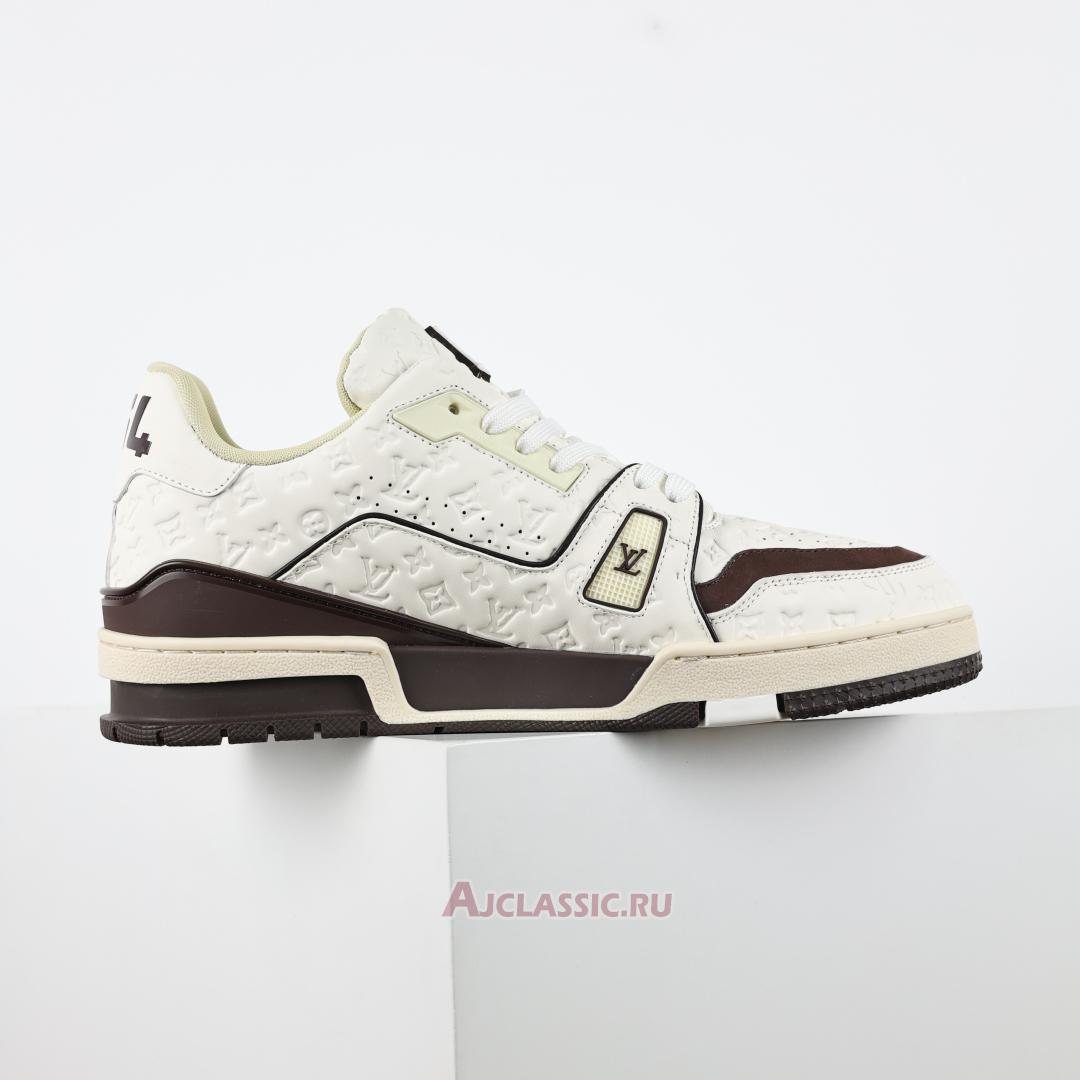 New Tyler the Creator x Louis Vuitton LV Trainers Sneaker "White Mocha" 1ACR5I-2 Shoes