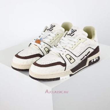 Buy Tyler the Creator x Louis Vuitton LV Trainers Sneaker White Mocha Brown 1ACR5I-2 Quality Reps Replicas Shoes