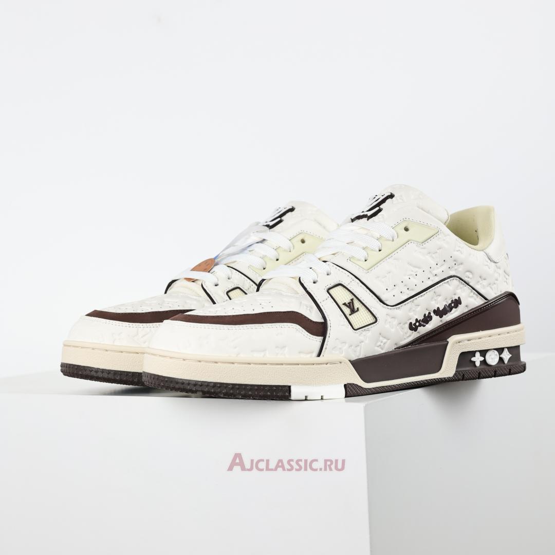 New Tyler the Creator x Louis Vuitton LV Trainers Sneaker "White Mocha" 1ACR5I-2 Shoes