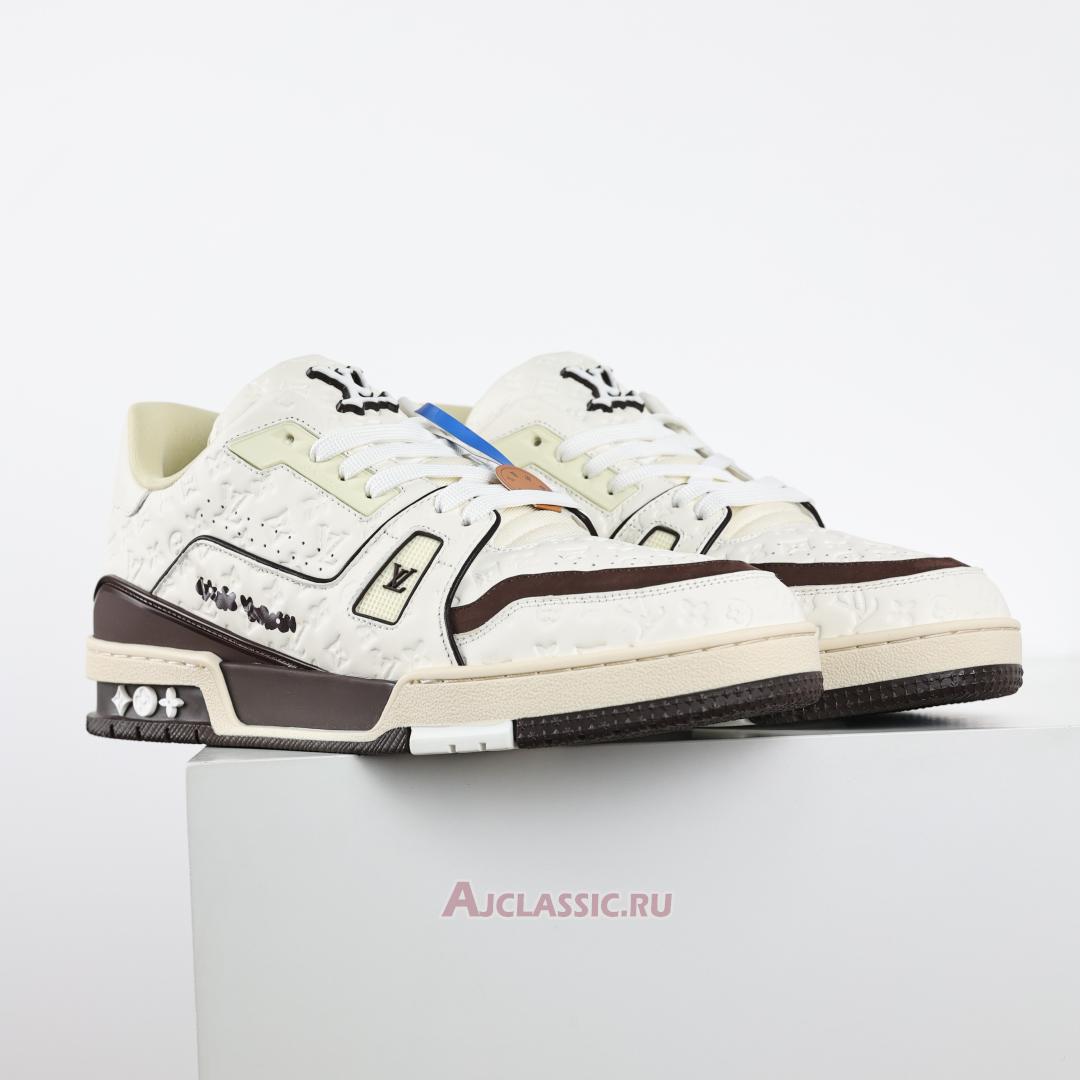 New Tyler the Creator x Louis Vuitton LV Trainers Sneaker "White Mocha" 1ACR5I-2 Shoes