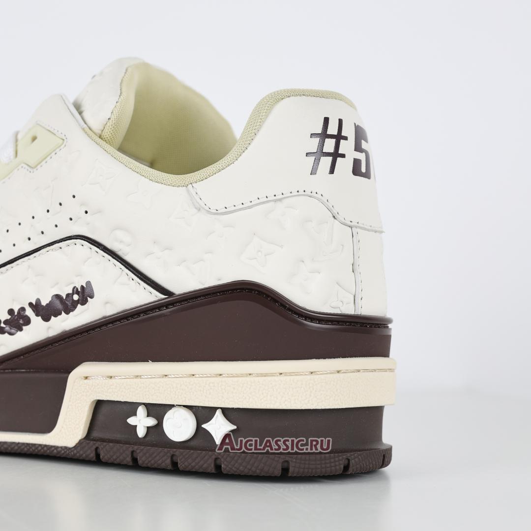 New Tyler the Creator x Louis Vuitton LV Trainers Sneaker "White Mocha" 1ACR5I-2 Shoes