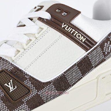 Buy Louis Vuitton LV Trainers Sneaker Mocha Brown Damier Denim Brown 1ACPRL Quality Reps Replicas Shoes