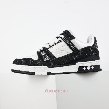 Buy Louis Vuitton LV Trainers Sneaker Black White Monogram Denim Black 1A9JG9 Quality Reps Replicas Shoes