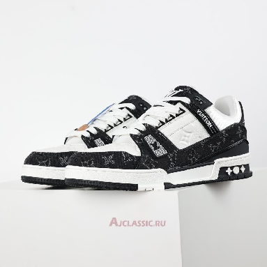 Buy Louis Vuitton LV Trainers Sneaker Black White Monogram Denim Black 1A9JG9 Quality Reps Replicas Shoes