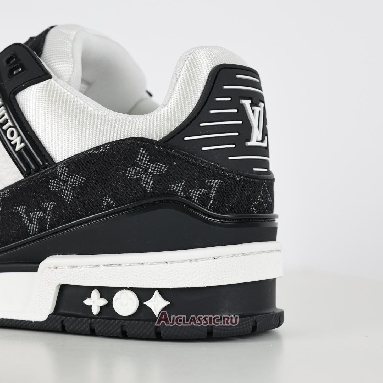 Buy Louis Vuitton LV Trainers Sneaker Black White Monogram Denim Black 1A9JG9 Quality Reps Replicas Shoes