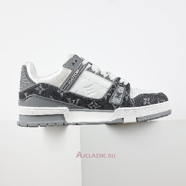 Buy Louis Vuitton LV Trainers Sneaker Grey White Monogram Denim Grey 1ADF5B Quality Reps Replicas Shoes