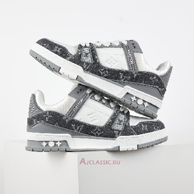 Buy Louis Vuitton LV Trainers Sneaker Grey White Monogram Denim Grey 1ADF5B Quality Reps Replicas Shoes