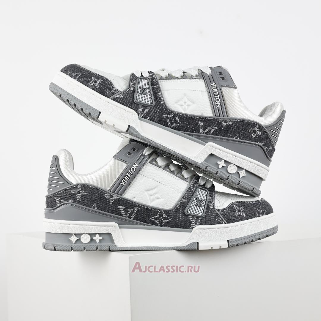New Louis Vuitton LV Trainers Sneaker "Grey White Monogram Denim" 1ADF5B Shoes