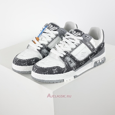 Buy Louis Vuitton LV Trainers Sneaker Grey White Monogram Denim Grey 1ADF5B Quality Reps Replicas Shoes