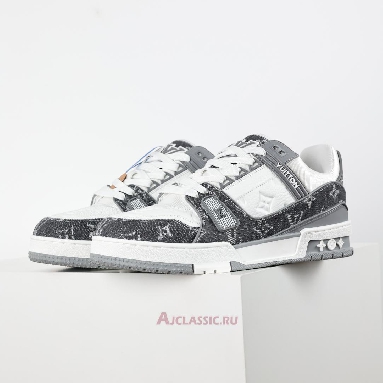 Buy Louis Vuitton LV Trainers Sneaker Grey White Monogram Denim Grey 1ADF5B Quality Reps Replicas Shoes