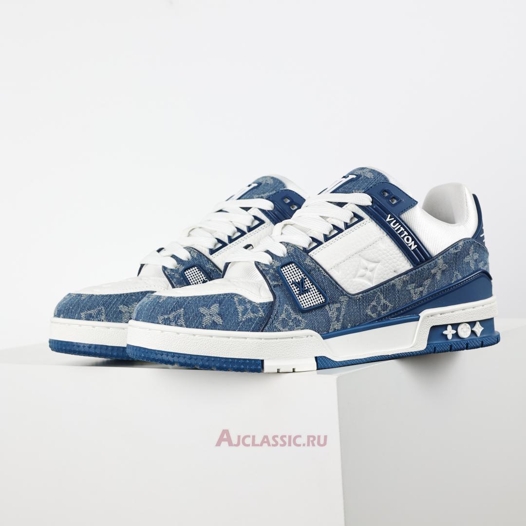 New Louis Vuitton LV Trainers Sneaker "Blue White Monogram Denim" 1A9JGS-2 Shoes