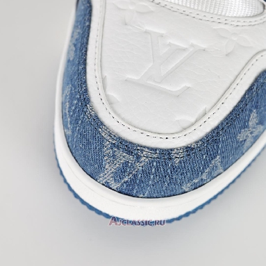 Buy Louis Vuitton LV Trainers Sneaker Blue White Monogram Denim Blue 1A9JGS-2 Quality Reps Replicas Shoes