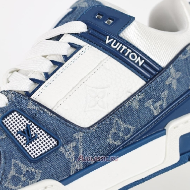 Buy Louis Vuitton LV Trainers Sneaker Blue White Monogram Denim Blue 1A9JGS-2 Quality Reps Replicas Shoes