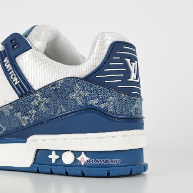 Buy Louis Vuitton LV Trainers Sneaker Blue White Monogram Denim Blue 1A9JGS-2 Quality Reps Replicas Shoes