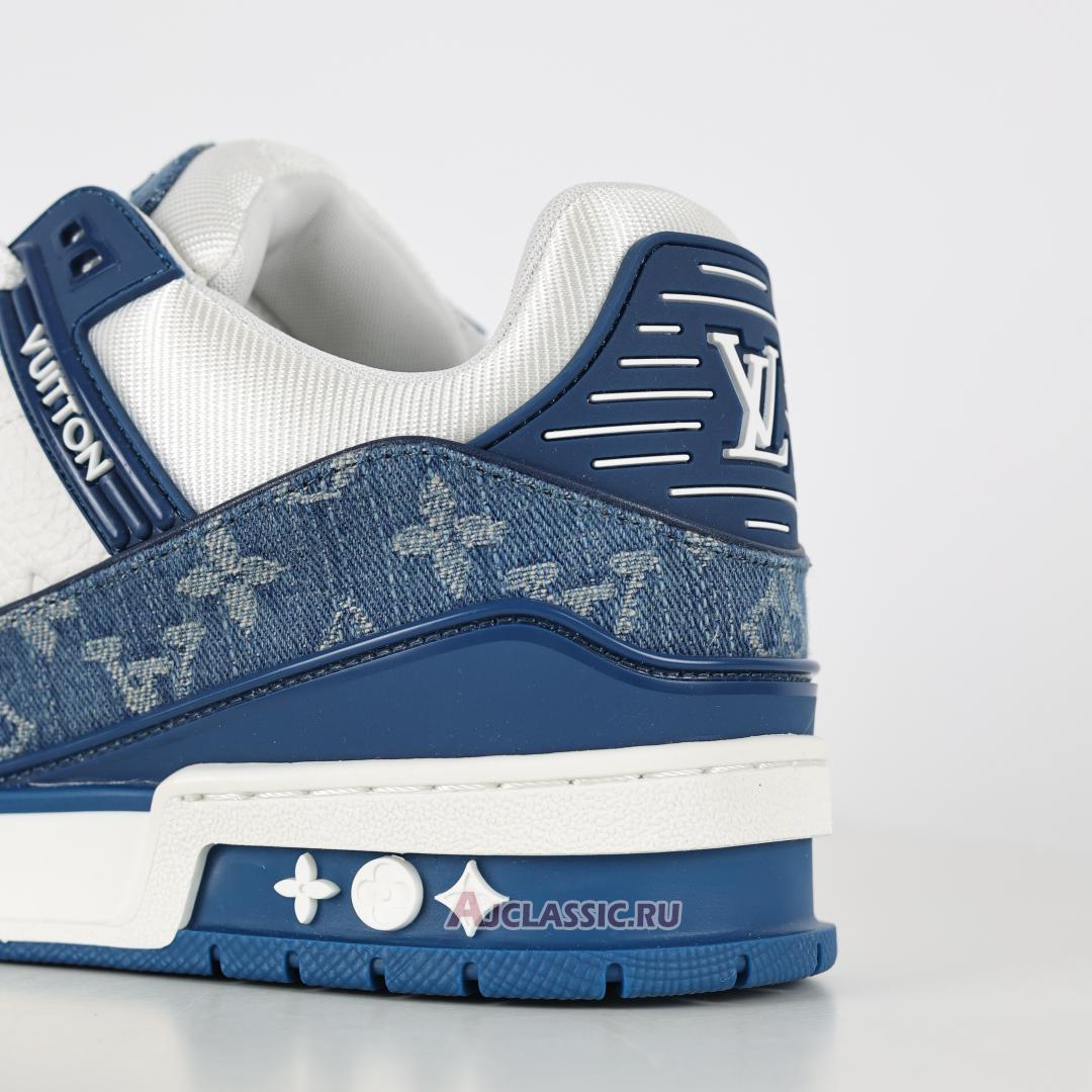 New Louis Vuitton LV Trainers Sneaker "Blue White Monogram Denim" 1A9JGS-2 Shoes