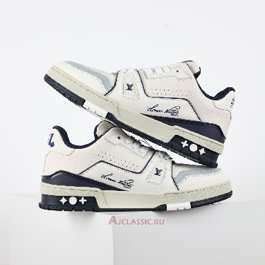 Buy Louis Vuitton LV Trainers Sneaker #54 Signature - White Marine White 1ABNIL-2 Quality Reps Replicas Shoes