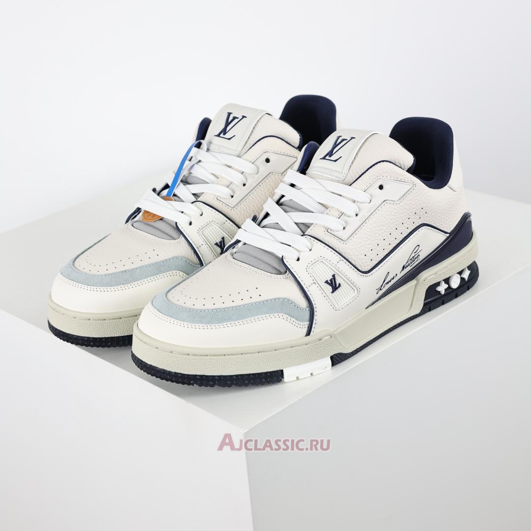 New Louis Vuitton LV Trainers Sneaker "#54 Signature - White Marine" 1ABNIL-2 Shoes