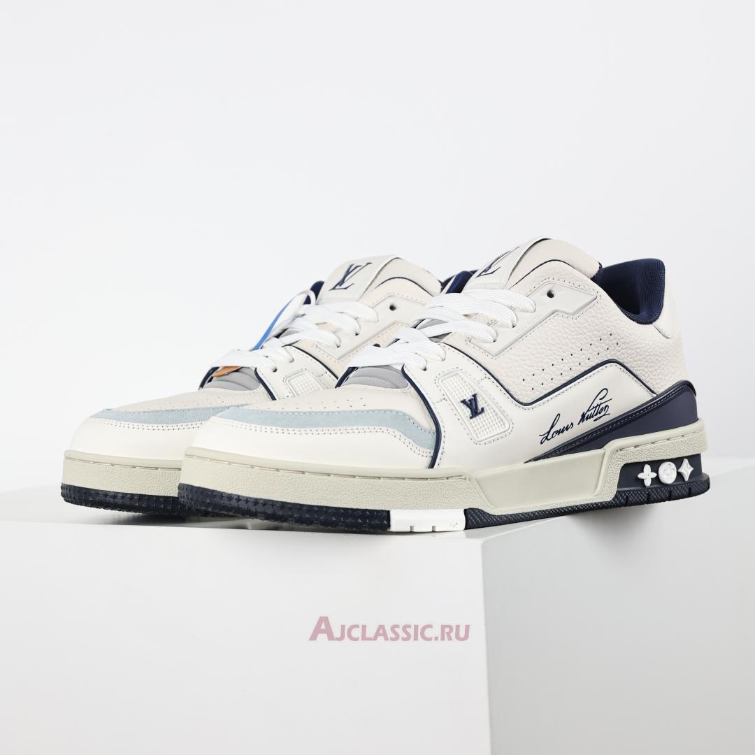 New Louis Vuitton LV Trainers Sneaker "#54 Signature - White Marine" 1ABNIL-2 Shoes