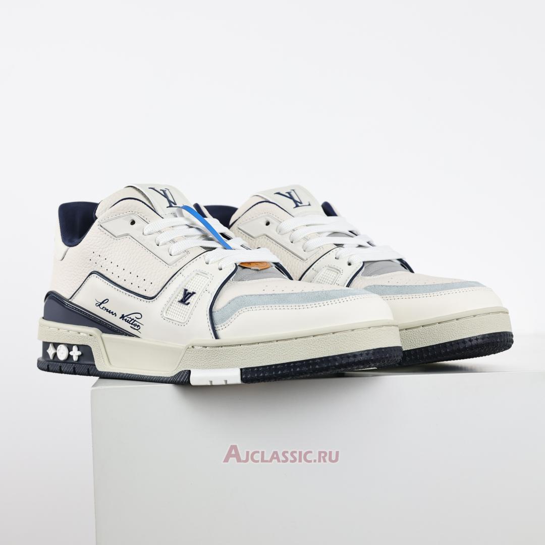 New Louis Vuitton LV Trainers Sneaker "#54 Signature - White Marine" 1ABNIL-2 Shoes