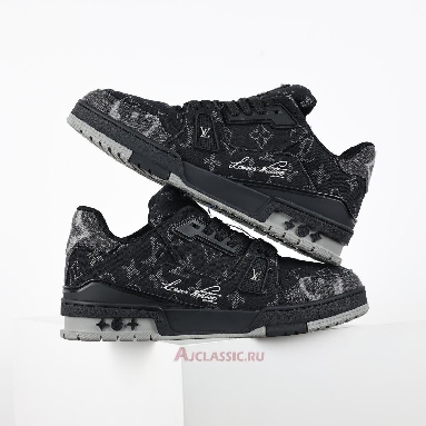 Buy Louis Vuitton LV Trainers Sneaker Black Monogram Denim Black 1AC4ZG Quality Reps Replicas Shoes