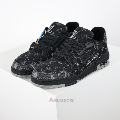Buy Louis Vuitton LV Trainers Sneaker Black Monogram Denim Black 1AC4ZG Quality Reps Replicas Shoes