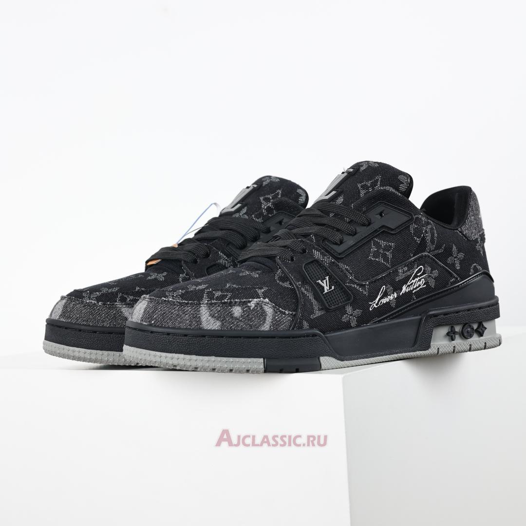 New Louis Vuitton LV Trainers Sneaker "Black Monogram Denim" 1AC4ZG Shoes