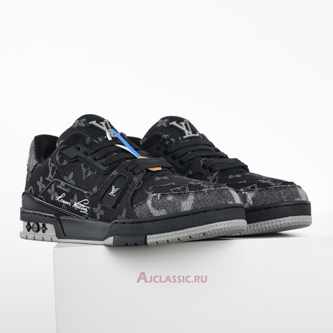New Louis Vuitton LV Trainers Sneaker "Black Monogram Denim" 1AC4ZG Shoes