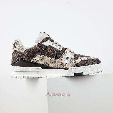 Buy Louis Vuitton LV Trainers Sneaker #54 Damier Ebene Multi Brown 1AAST7-2 Quality Reps Replicas Shoes