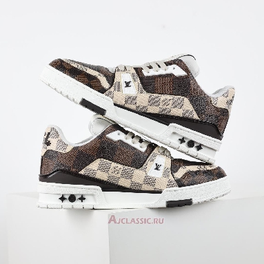 Buy Louis Vuitton LV Trainers Sneaker #54 Damier Ebene Multi Brown 1AAST7-2 Quality Reps Replicas Shoes