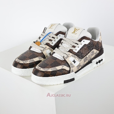 Buy Louis Vuitton LV Trainers Sneaker #54 Damier Ebene Multi Brown 1AAST7-2 Quality Reps Replicas Shoes
