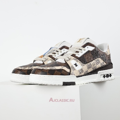 Buy Louis Vuitton LV Trainers Sneaker #54 Damier Ebene Multi Brown 1AAST7-2 Quality Reps Replicas Shoes