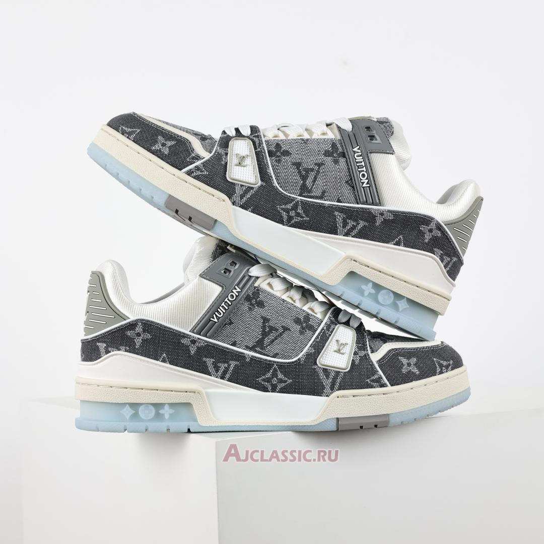 New Louis Vuitton LV Trainers Sneaker "Grey White Monogram Denim" 1ADHIO Shoes