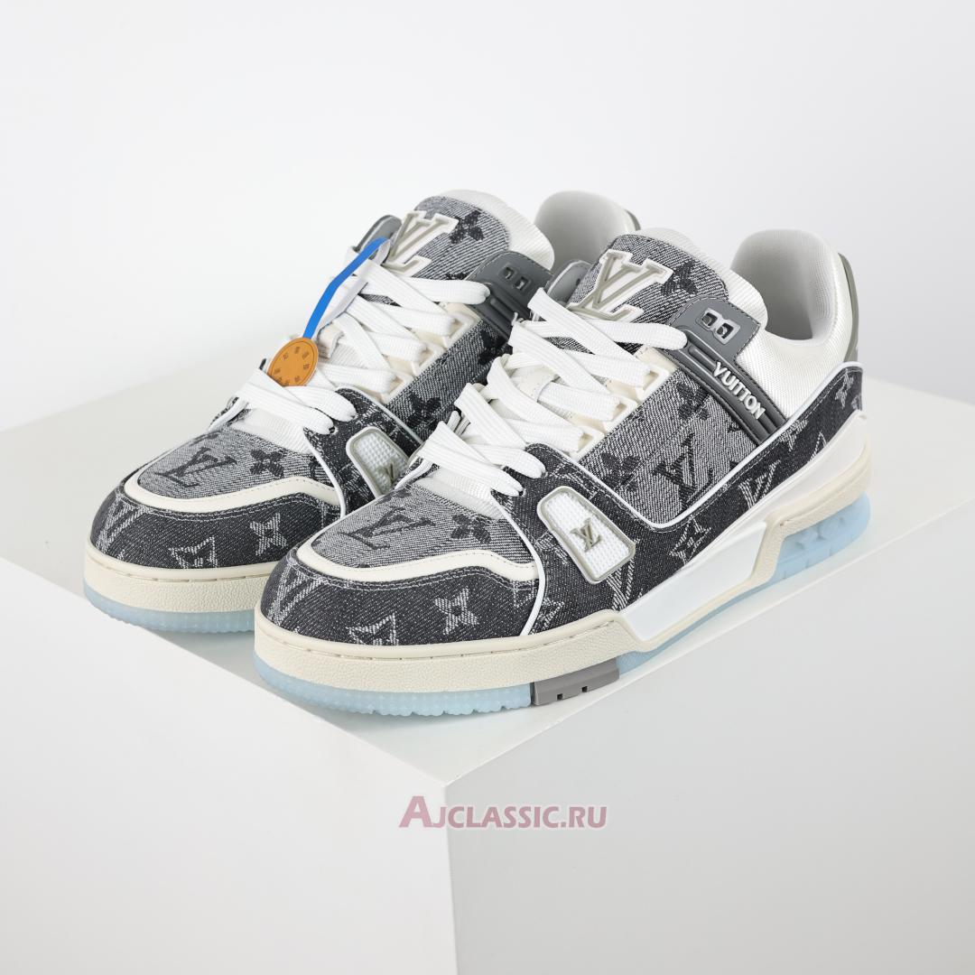New Louis Vuitton LV Trainers Sneaker "Grey White Monogram Denim" 1ADHIO Shoes