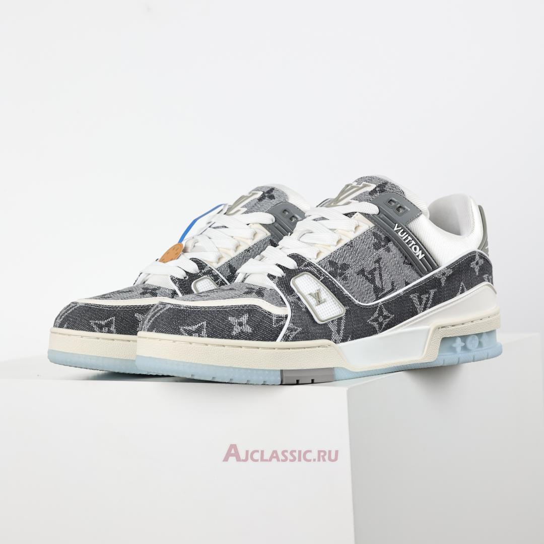 New Louis Vuitton LV Trainers Sneaker "Grey White Monogram Denim" 1ADHIO Shoes