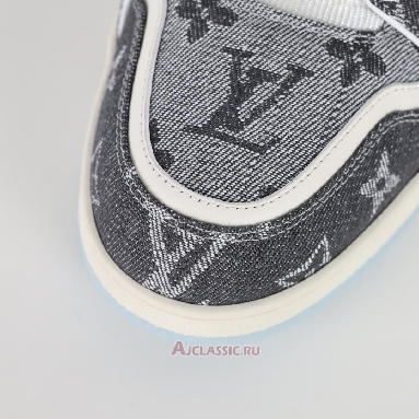 Buy Louis Vuitton LV Trainers Sneaker Grey White Monogram Denim Grey 1ADHIO Quality Reps Replicas Shoes